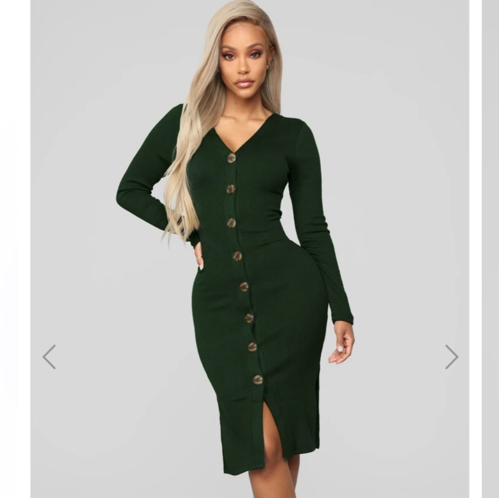 Sweater Dress - Hunter Green